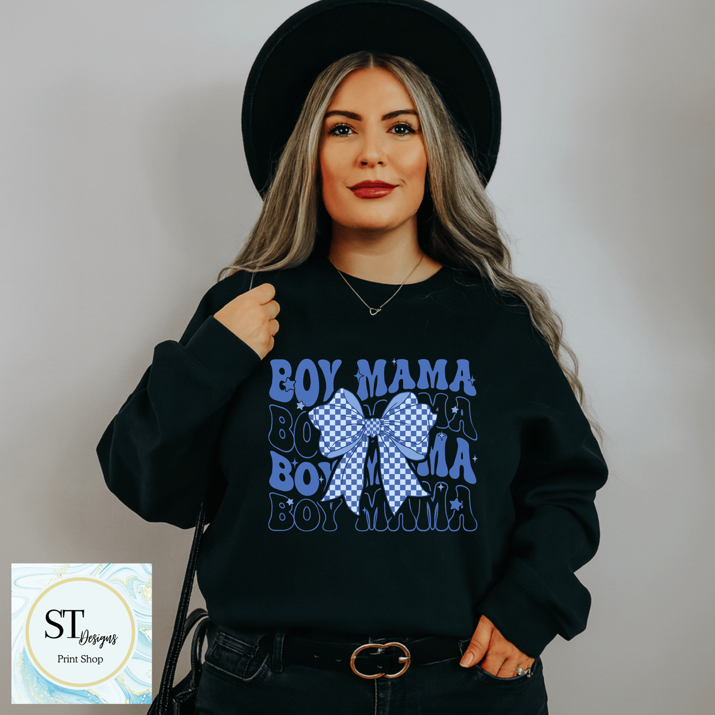 Boy Mama- Blue Bow