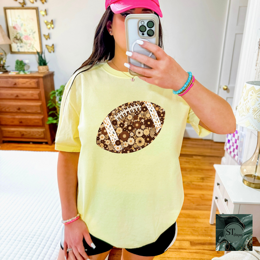 Brown Foral Football