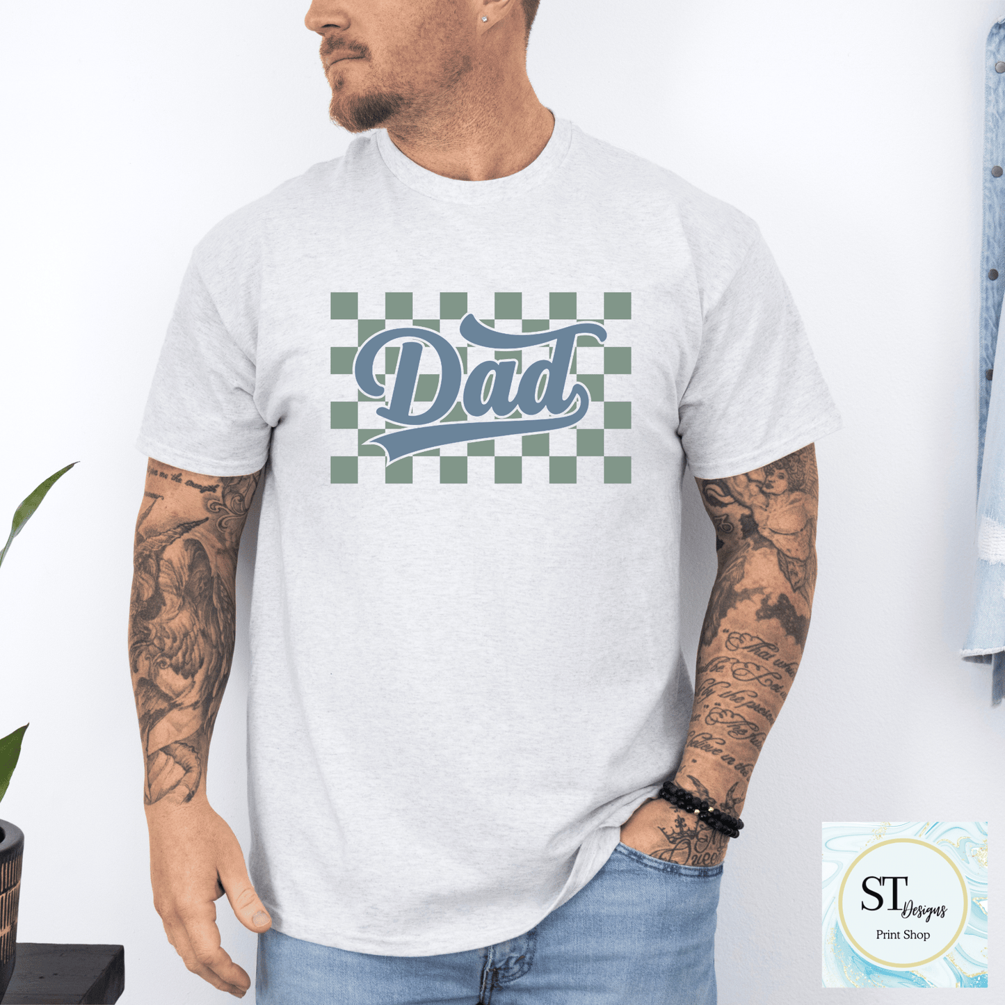 Checkered Dad Blue