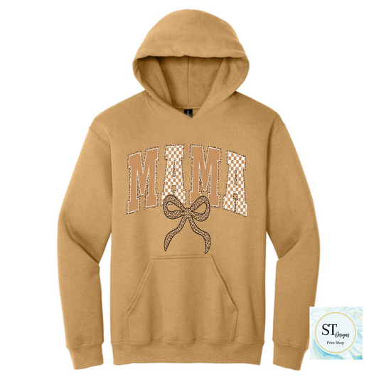 Mamma Checkered Cheetah Hooded Sweatshirt