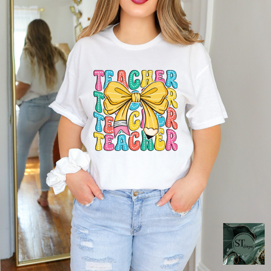 Teacher Pencil Bow