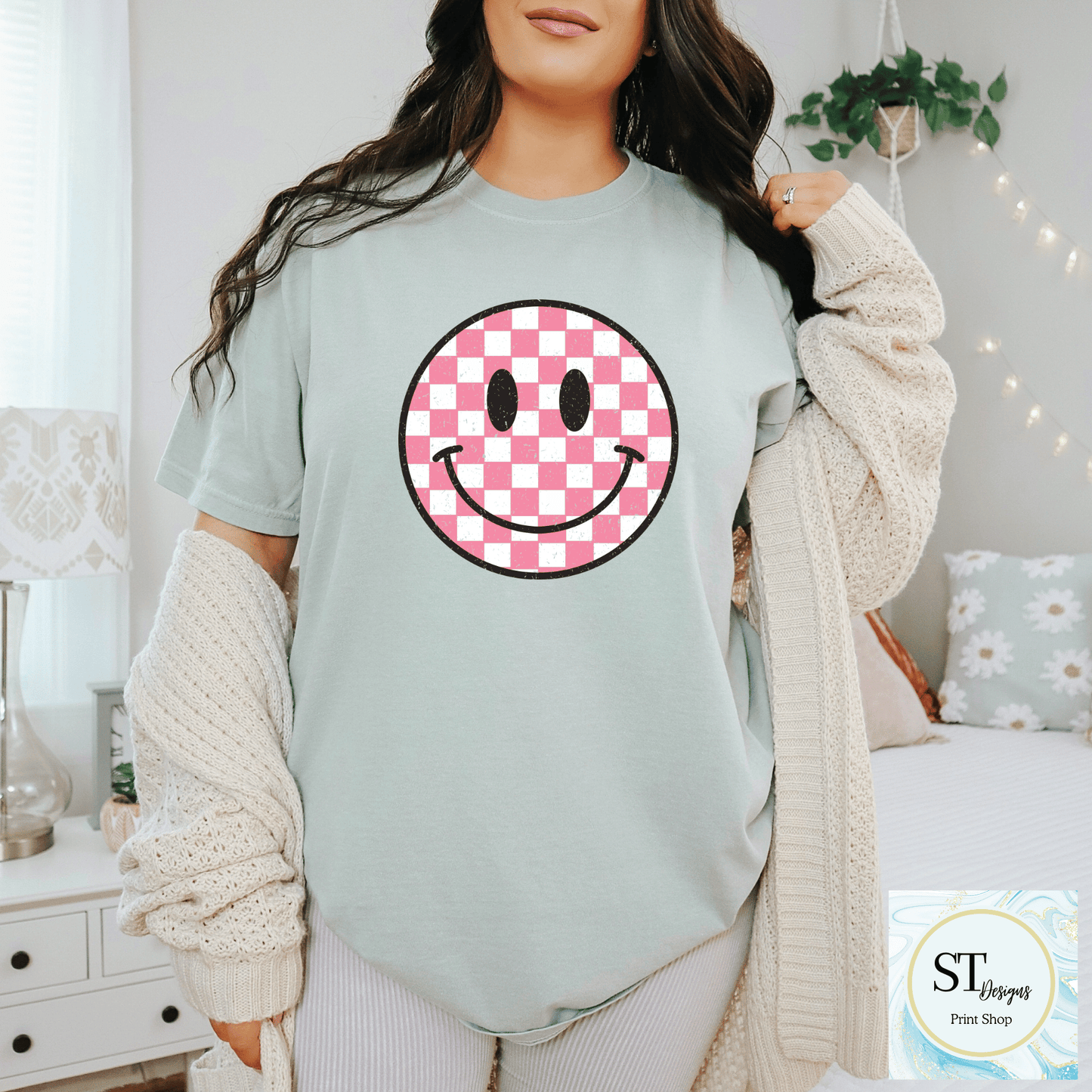 Pink Check Smile