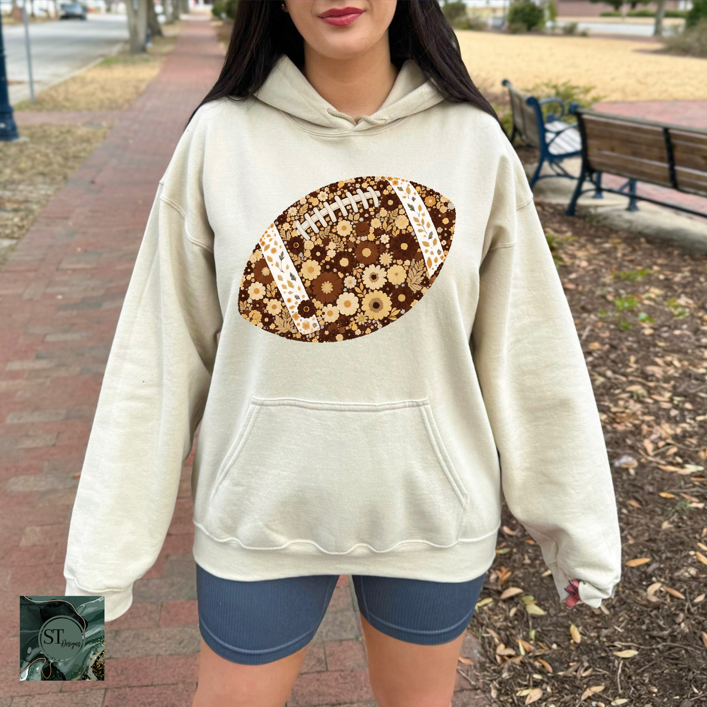 Brown Floral Football