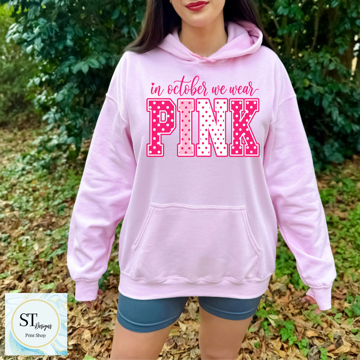 October Pink Varsity Graphic Tee