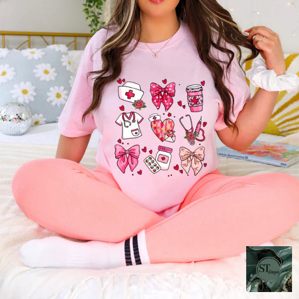 Nurse Collage Hearts and Bows