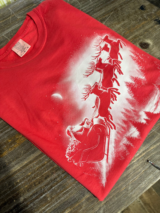 Santa Sleigh snowy night