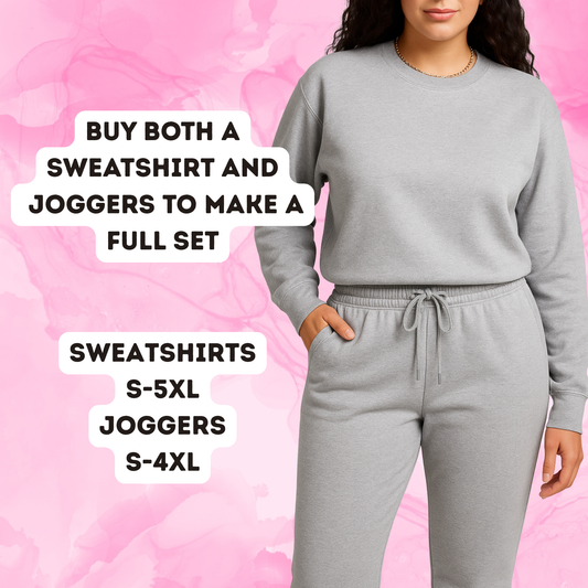 Blue Floral Custom Name Bow Sweatshirt or Joggers