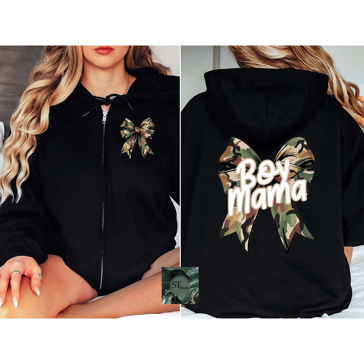 Camo Boy Mama Bow