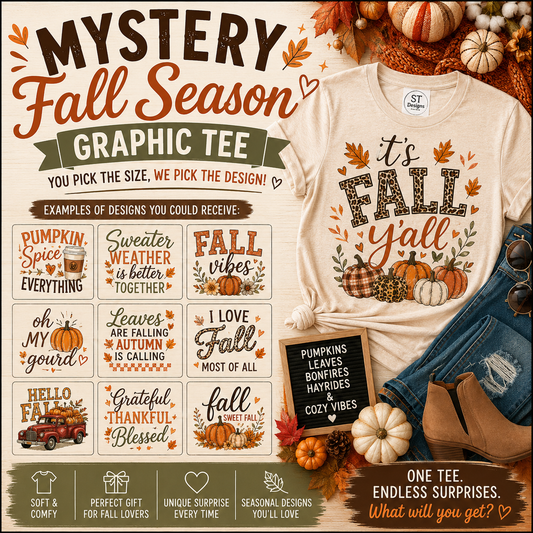 Fall Season Mystery Graphic Collection | You Pick the Size, We Pick the Surprise