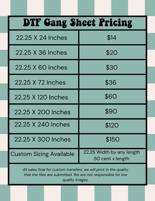 Custom Ready to Press DTF Gang Sheet
