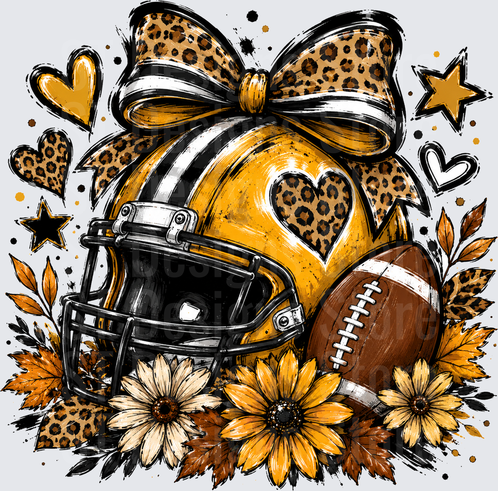 6 Fall Football Season Coquette Bow Png