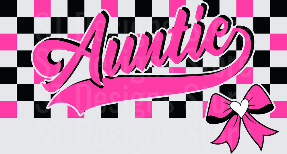 Aunt, Retro Auntie SVG, Checkered Auntie