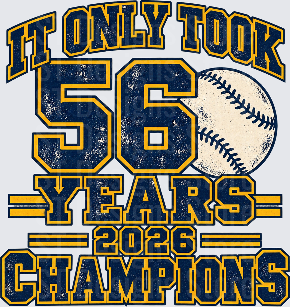 Vintage 56 Baseball Champions Varsity Graphic