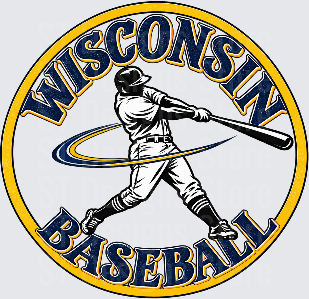 Wisconsin Baseball Swing Emblem(2)