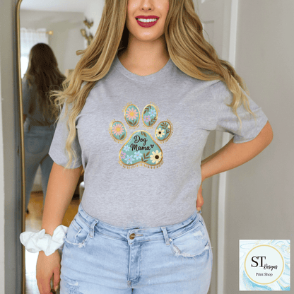 Floral Dog Mama Paw Print