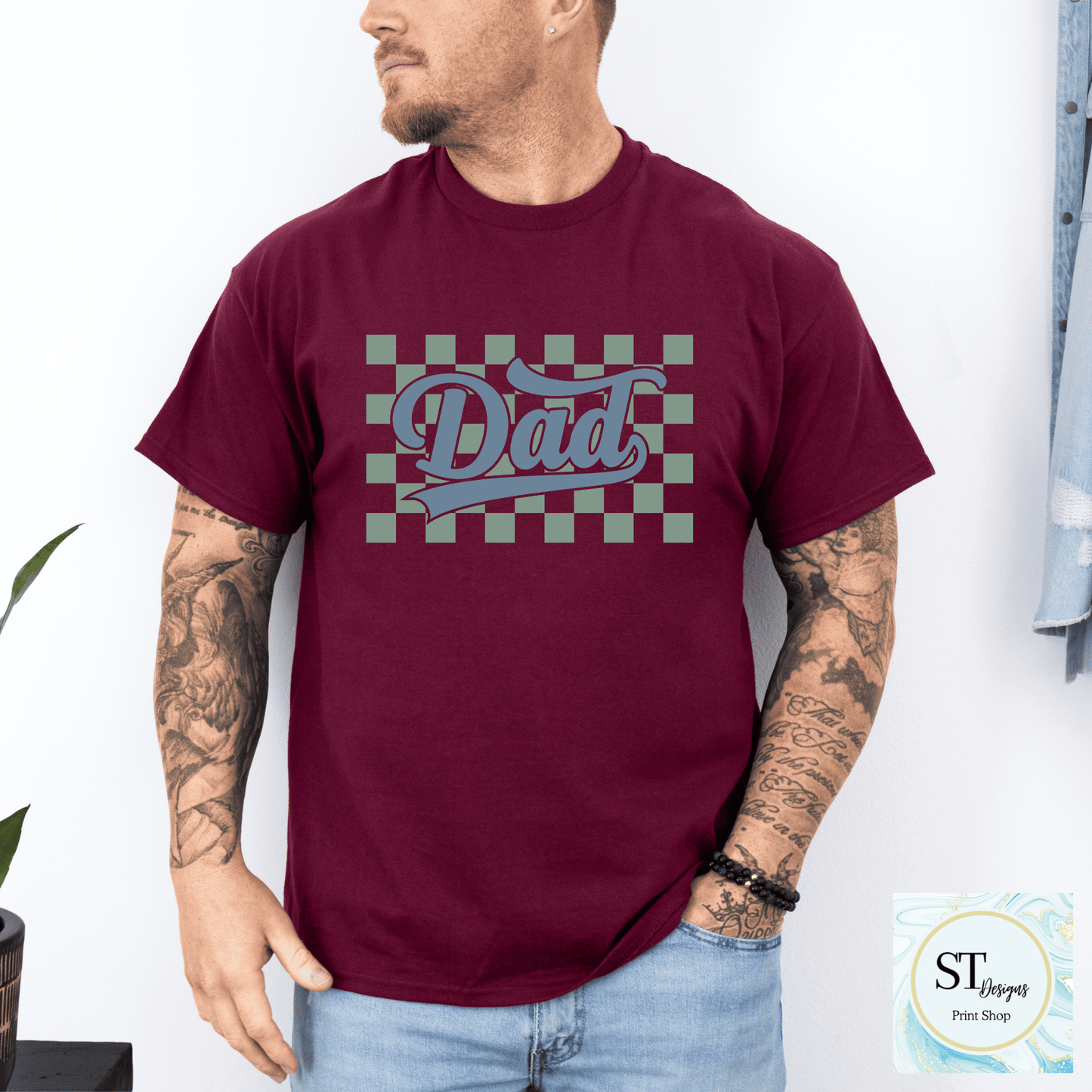 Checkered Dad Blue