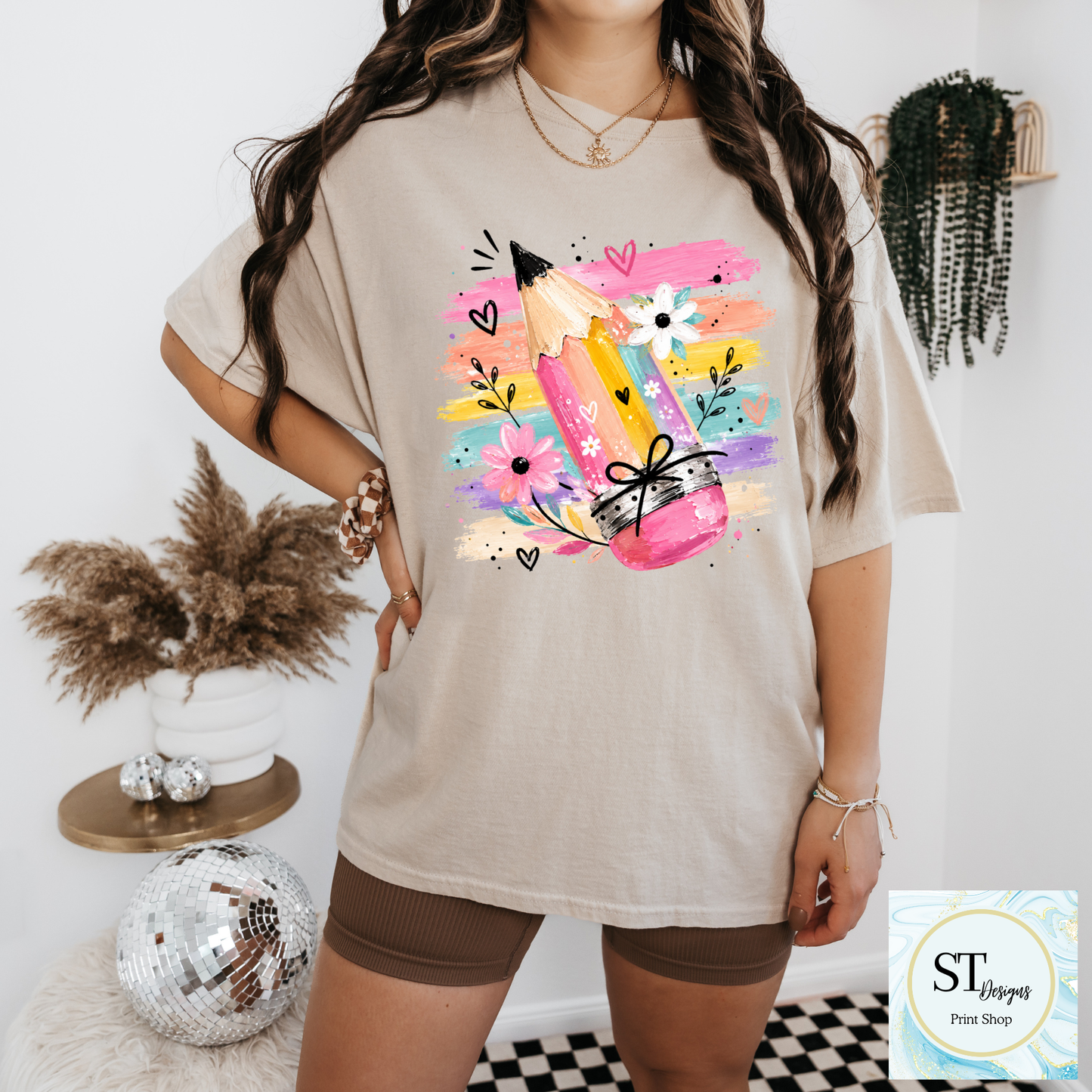 Colorful Pencil Teacher Shirt | Cute Back to School Graphic Tee | Teacher Appreciation Gift | Classroom T-Shirt