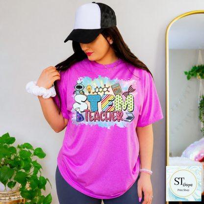 STEM Teacher Graphic Crewneck Sweatshirt | Science, Technology, Engineering & Math Teacher Sweatshirt | Unisex S-5XL