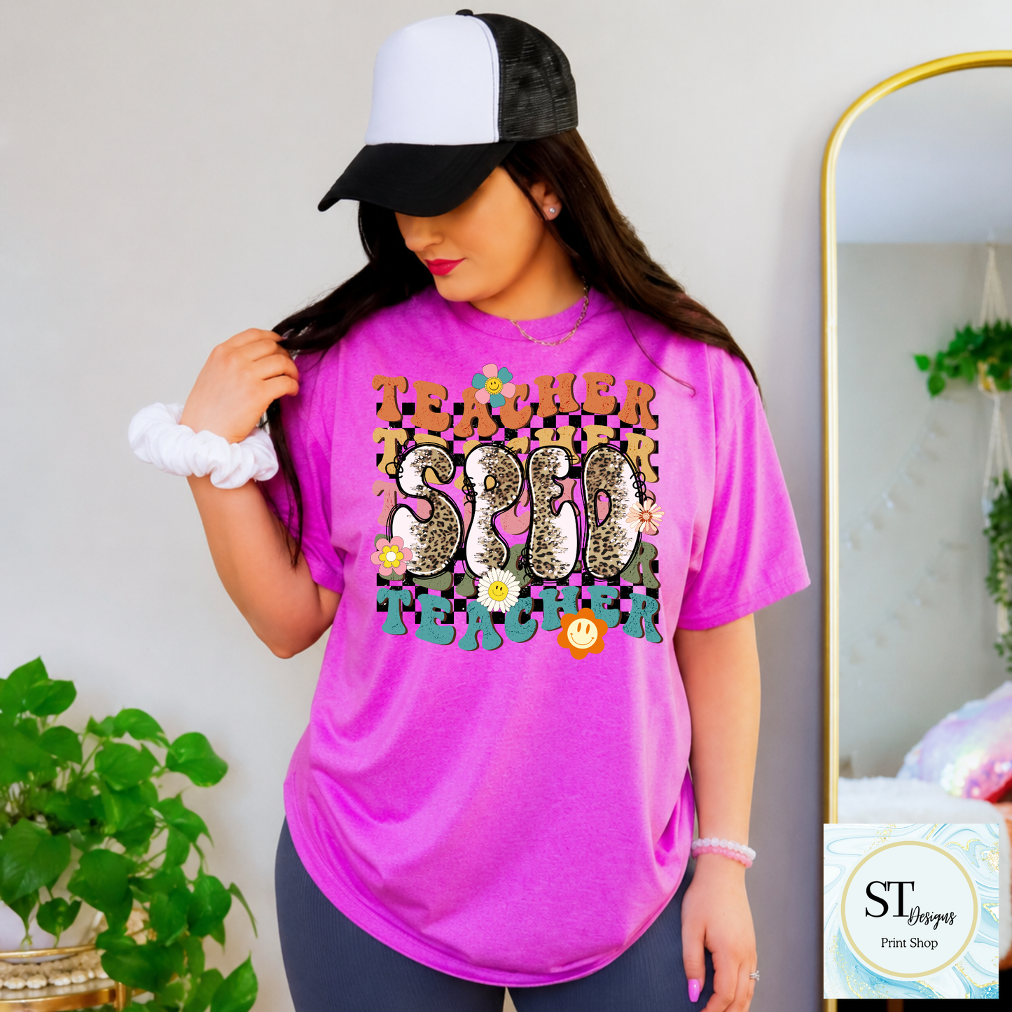 Retro Teacher Life SPED Graphic T-Shirt | Boho Speckled SPED Teacher Tee | Cute Back to School Shirt | Unisex S-5XL