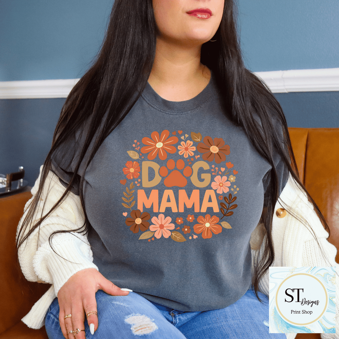 Retro Floral Dog Mama