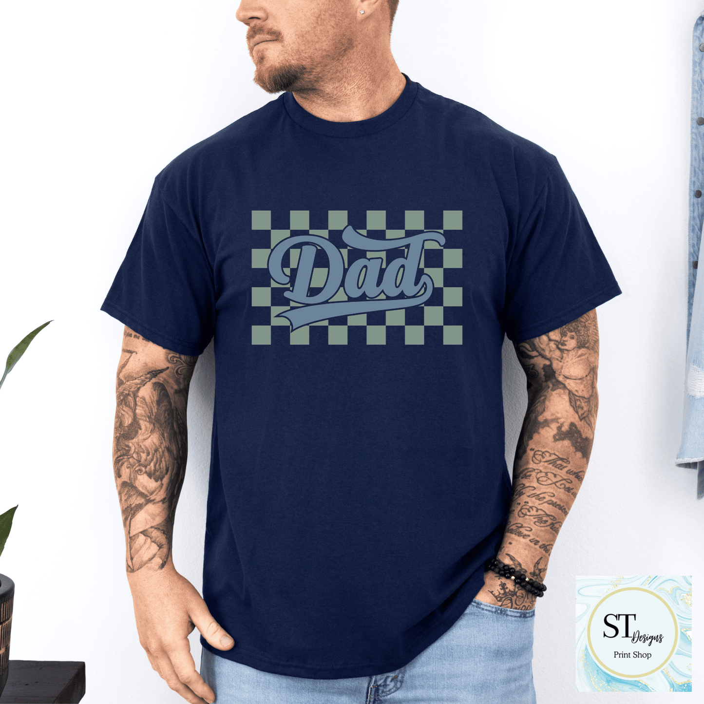 Checkered Dad Blue