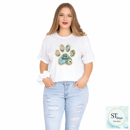 Floral Dog Mama Paw Print