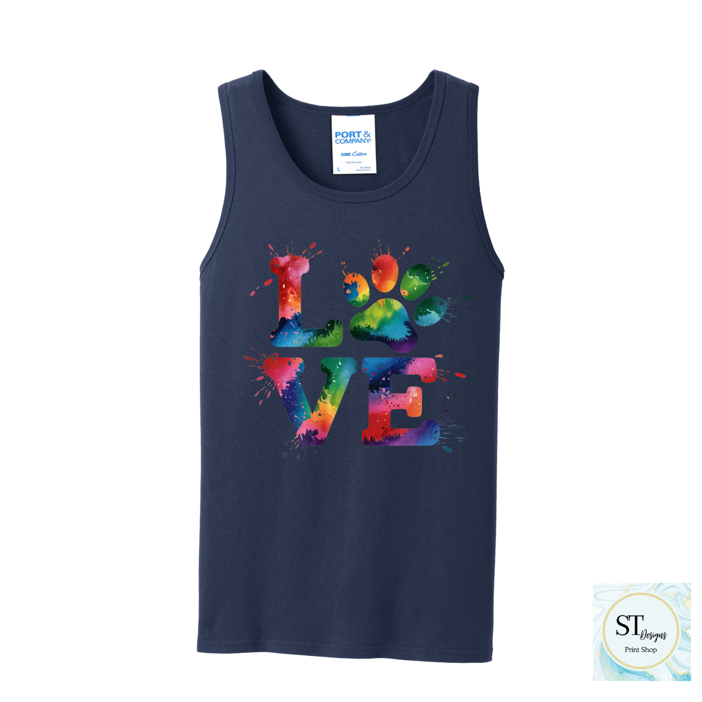 Love TieDye Paw Classic Fit Tank Top