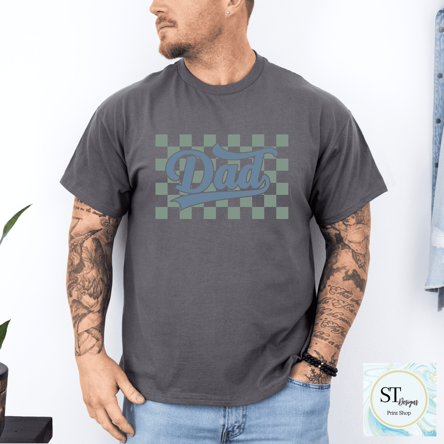 Checkered Dad Blue