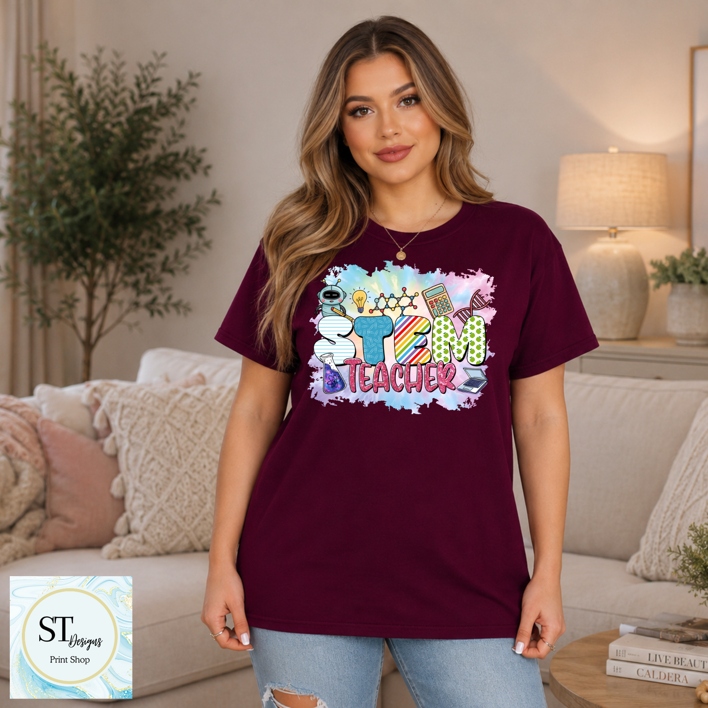 STEM Teacher Graphic Crewneck Sweatshirt | Science, Technology, Engineering & Math Teacher Sweatshirt | Unisex S-5XL