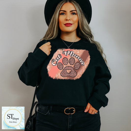 Leopard Glitter Cat Mama