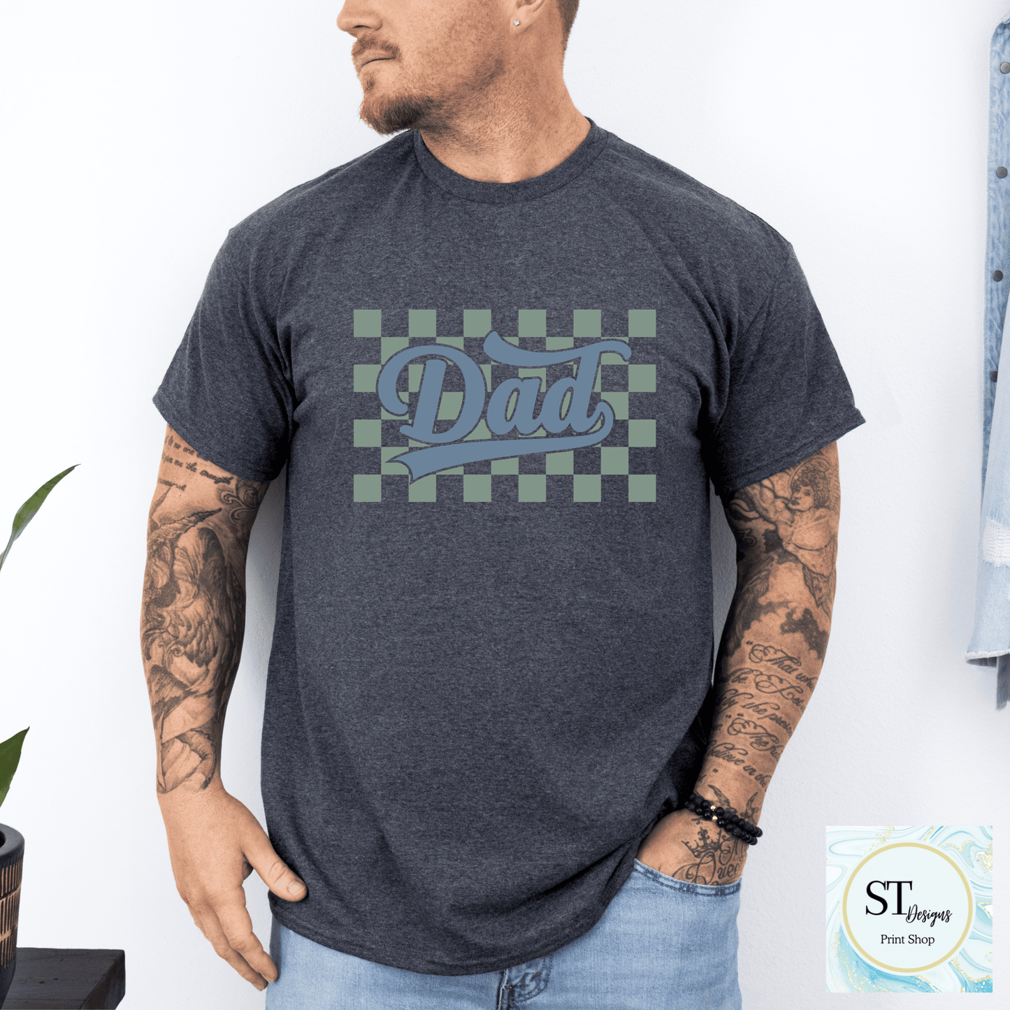 Checkered Dad Blue