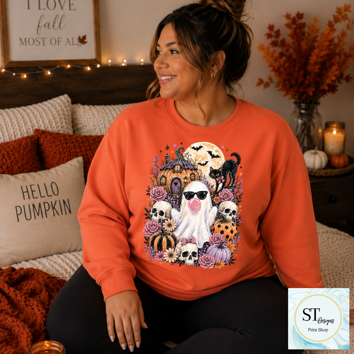 Spooky Cute Bubblegum Ghost Halloween Shirt