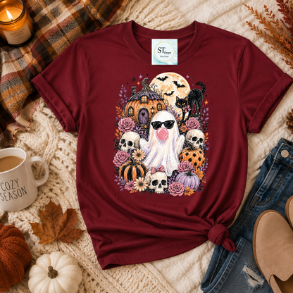 Spooky Cute Bubblegum Ghost Halloween Shirt