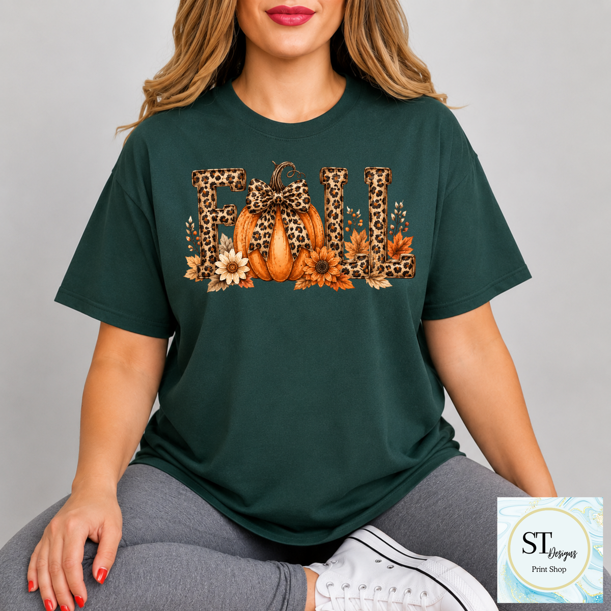 Leopard Pumpkin Fall Floral Autumn Vibes Shirt