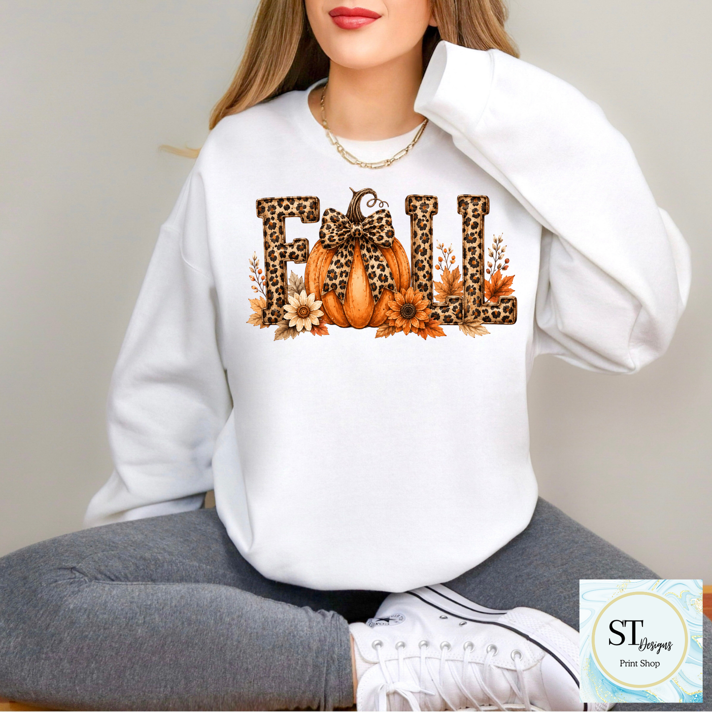 Leopard Pumpkin Fall Floral Autumn Vibes Shirt