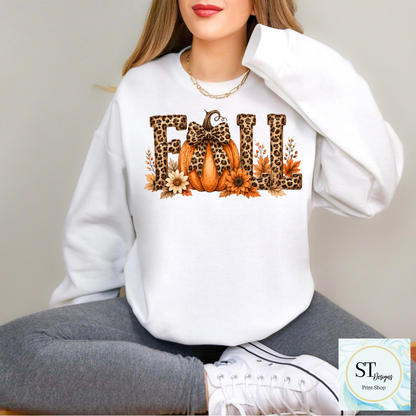 Leopard Pumpkin Fall Floral Autumn Vibes Shirt