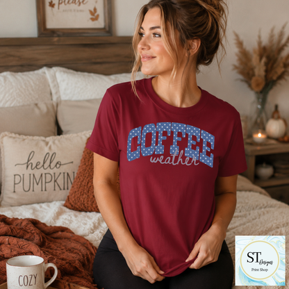Coffee Weather Cozy Polka Dot Graphic