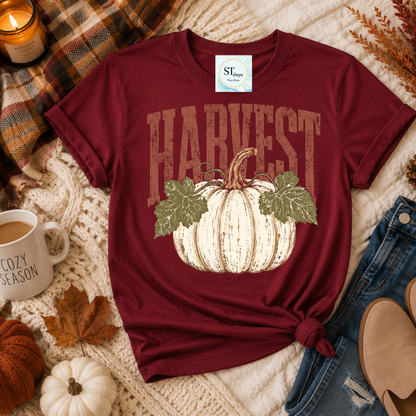Harvest Pumpkin Vintage Fall Graphic Shirt