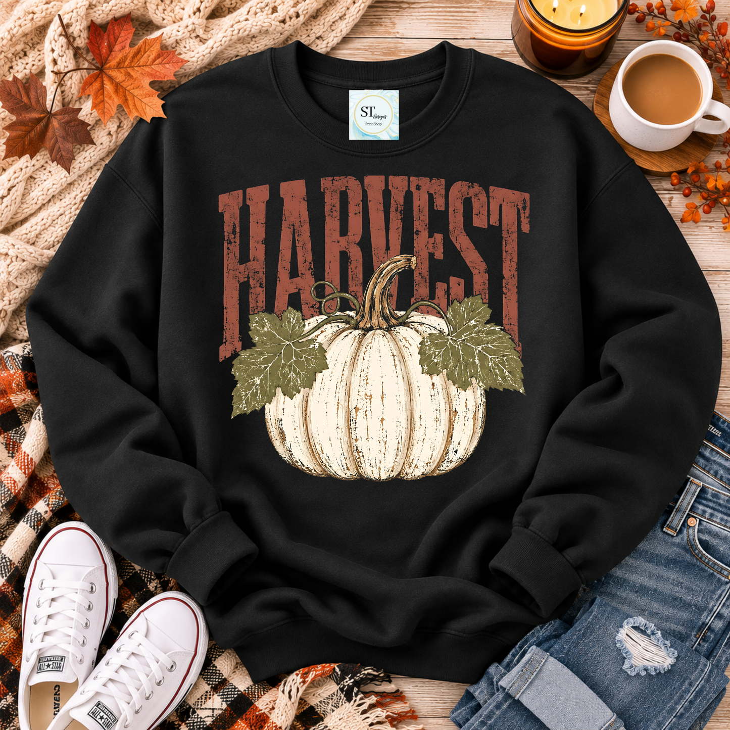 Harvest Pumpkin Vintage Fall Graphic Shirt