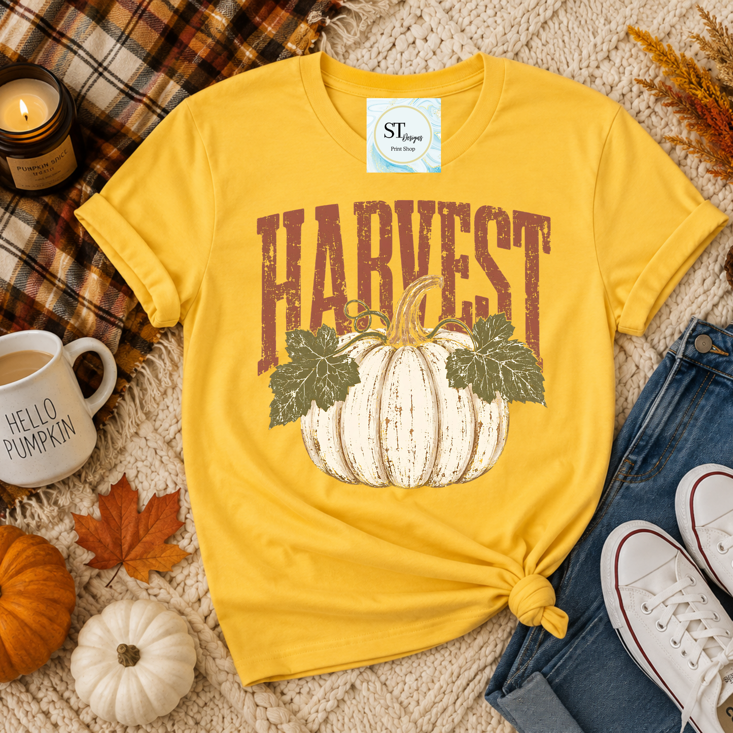 Harvest Pumpkin Vintage Fall Graphic Shirt