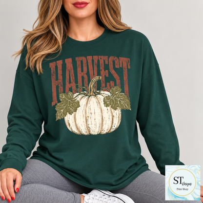 Harvest Pumpkin Vintage Fall Graphic Shirt