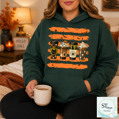 Spooky Coffee Cups Halloween Pumpkin Spice Graphic