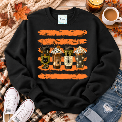 Spooky Coffee Cups Halloween Pumpkin Spice Graphic