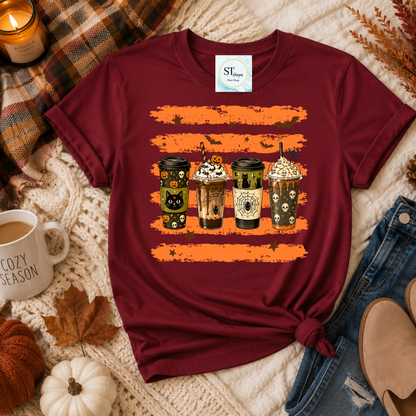 Spooky Coffee Cups Halloween Pumpkin Spice Graphic