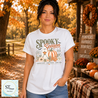 Spooky Season Retro Ghost Pumpkin Graphic