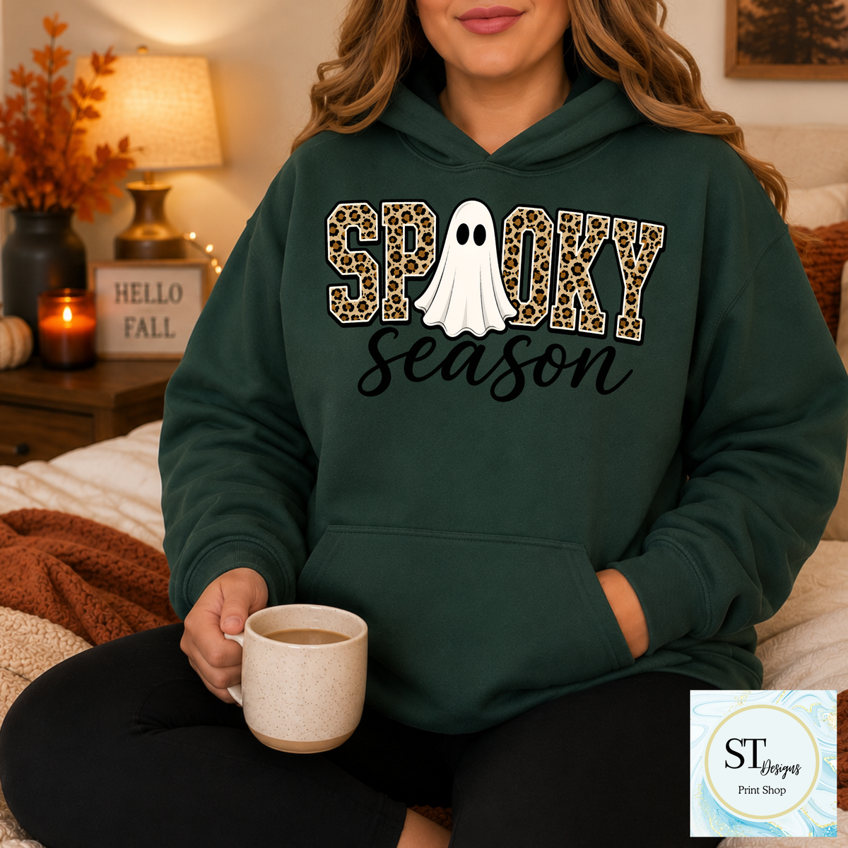 Spooky Season Leopard Ghost Halloween Graphic
