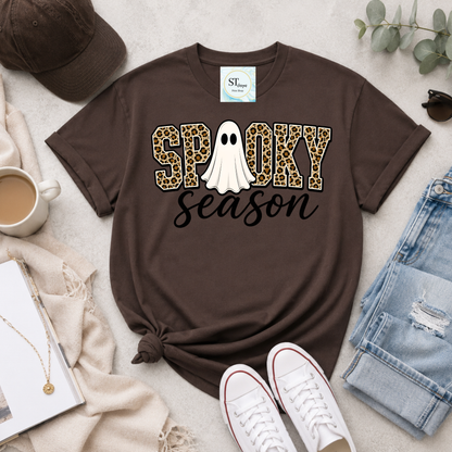 Spooky Season Leopard Ghost Halloween Graphic