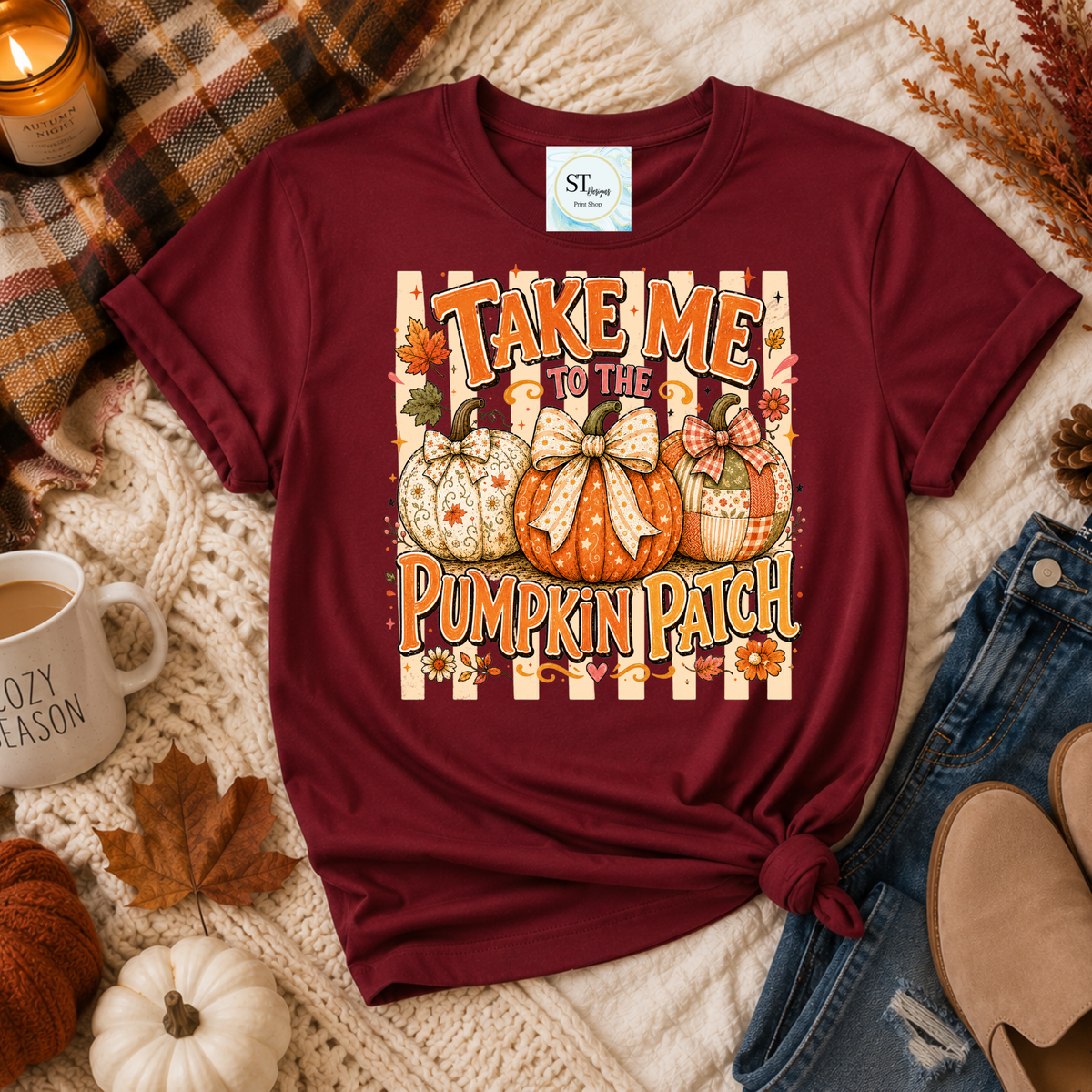 Take Me to the Pumpkin Patch Retro Fall Graphic