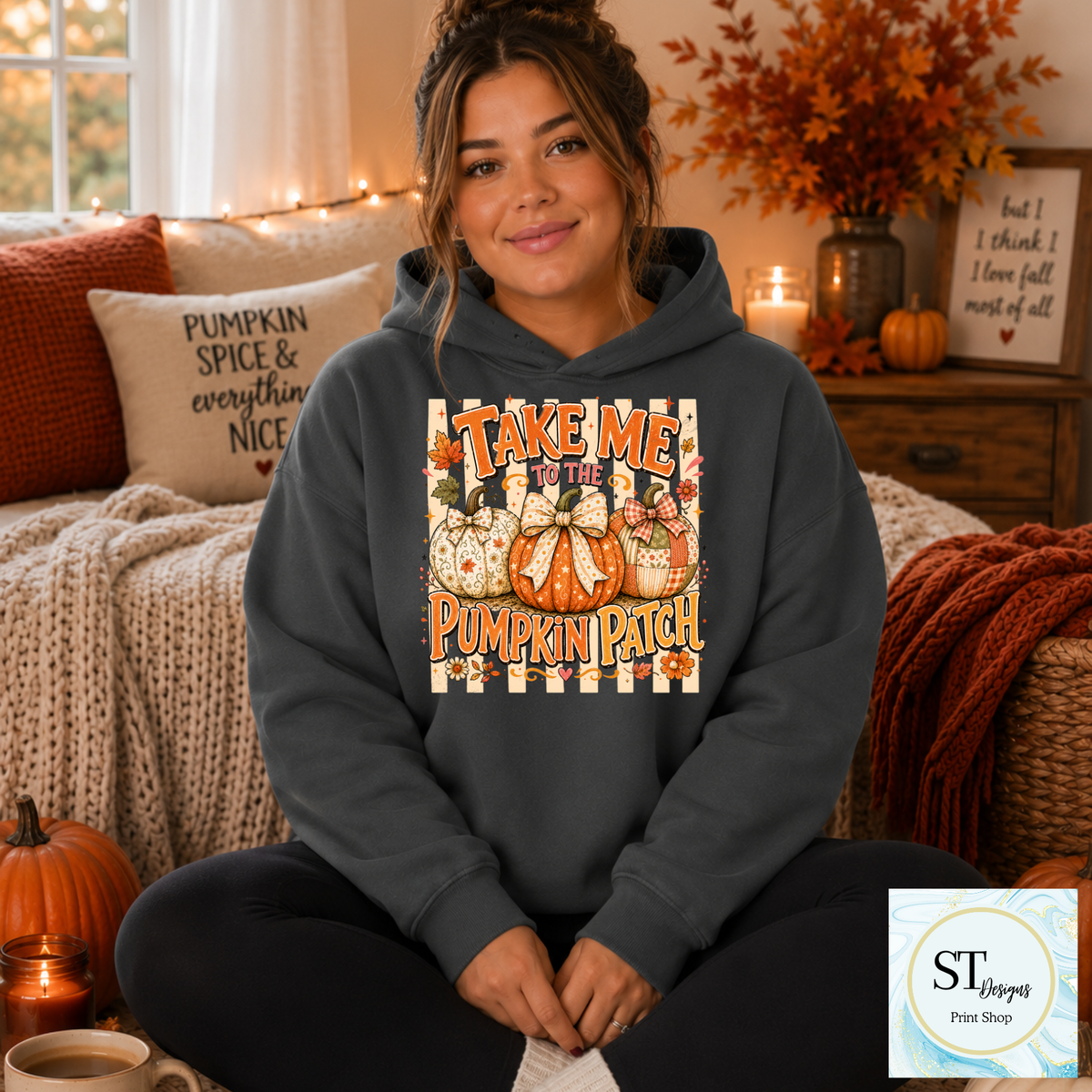 Take Me to the Pumpkin Patch Retro Fall Graphic