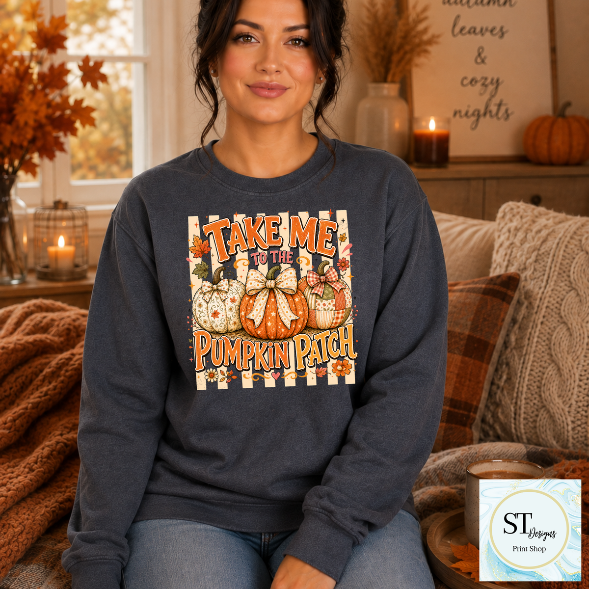 Take Me to the Pumpkin Patch Retro Fall Graphic